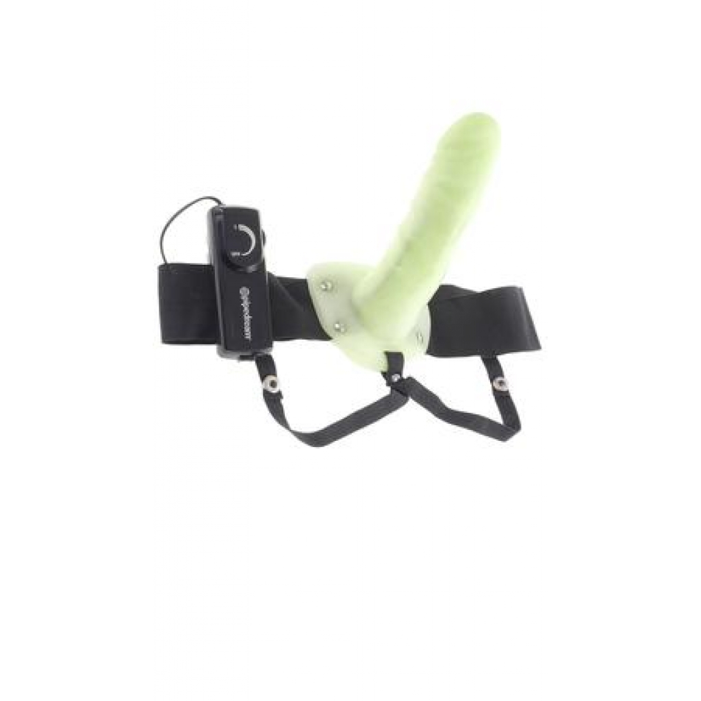 Fetish Fantasy Vibrating Hollow Strap On 6.5 Inch  Glow In Dark - Pipedream