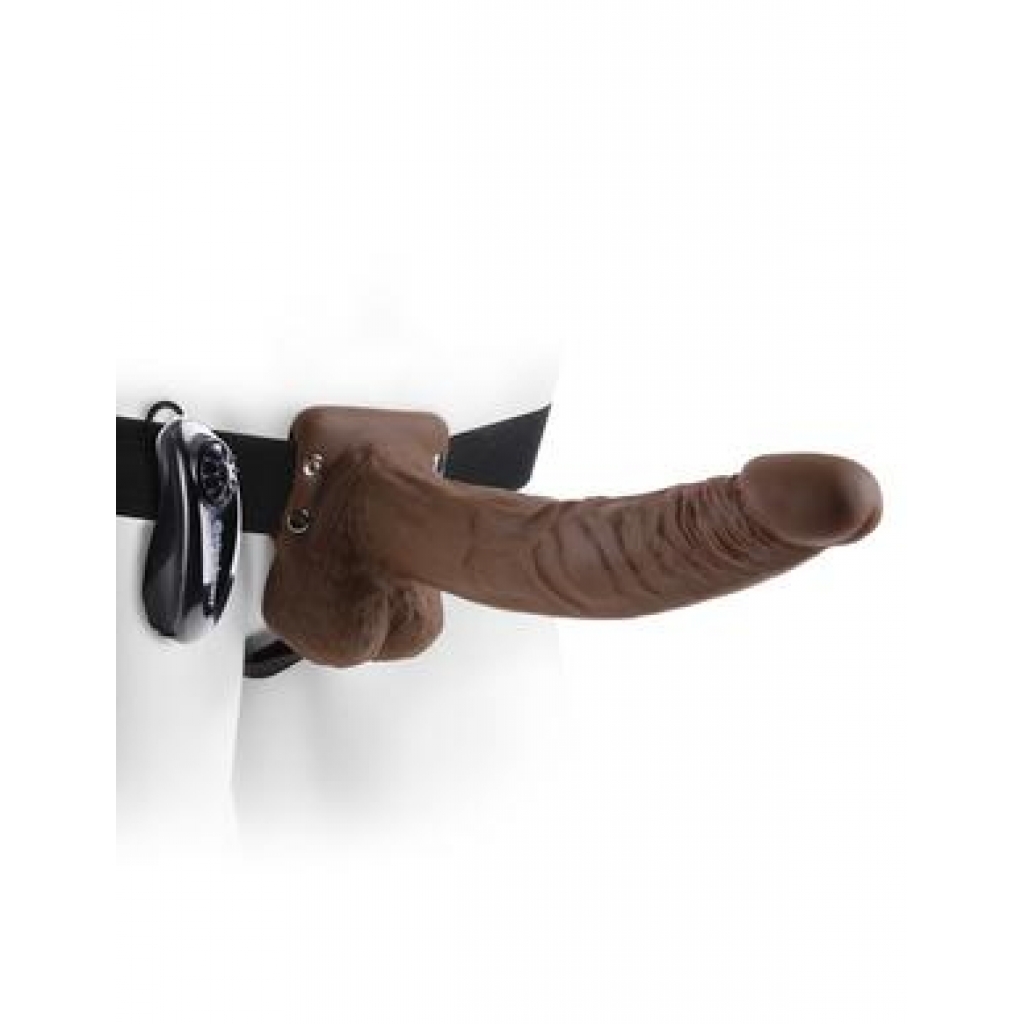 Fetish Fantasy 9-Inch Vibrating Hollow Strap-On - Tan