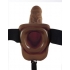 Fetish Fantasy 9-Inch Vibrating Hollow Strap-On - Tan