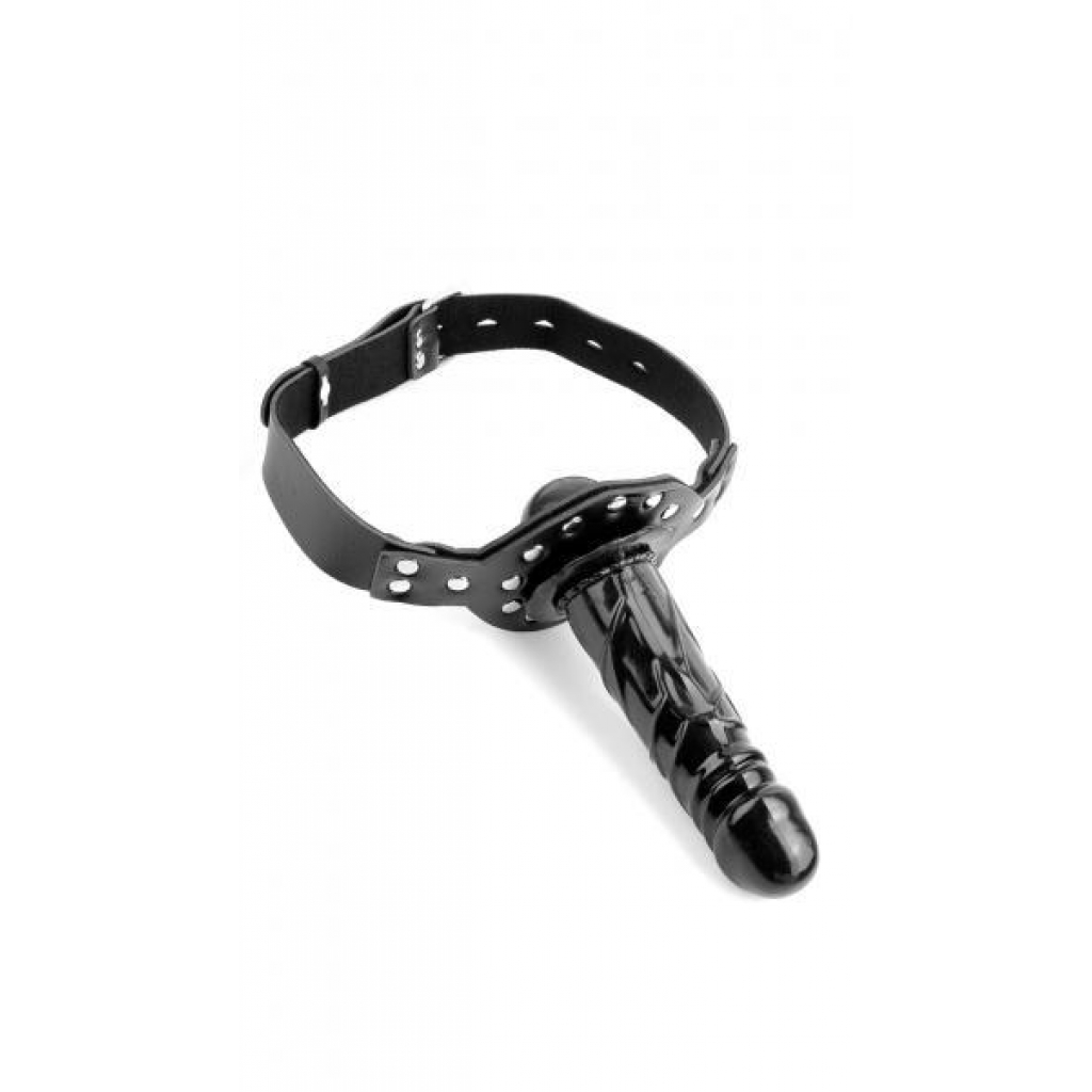 Deluxe Ball Gag With Dildo Black - Pipedream