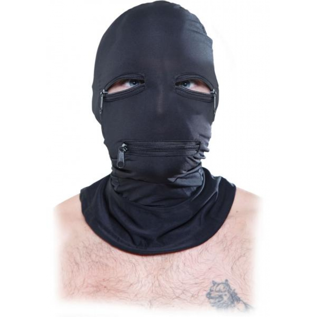 Black Zipper Face Hood