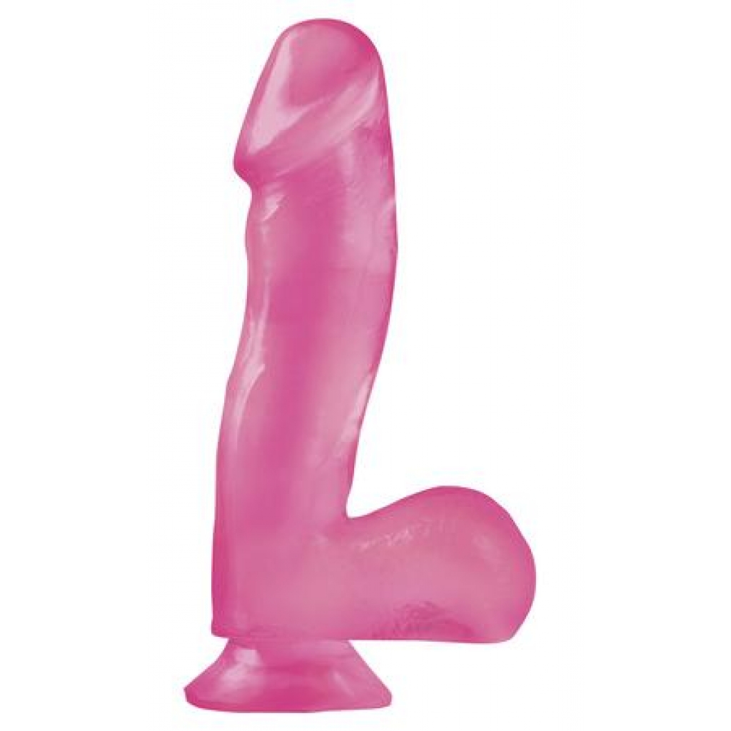 Basix Rubber 6.5 inches Dong with Suction Cup - Pink