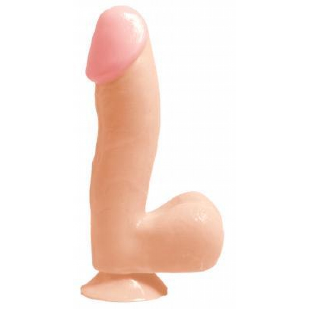 Basix Rubber Works 6.5 inches Beige Dong With Suction Cup - Pipedream