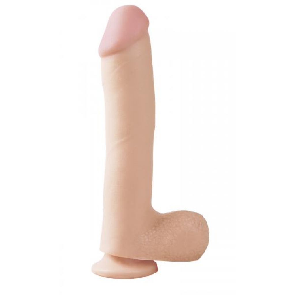 Basix Rubber Works 10 Inch Dong with Suction Cup - Beige