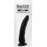 Basix Rubber 7 inches Slim Dong With Suction Cup Black - Pipedream