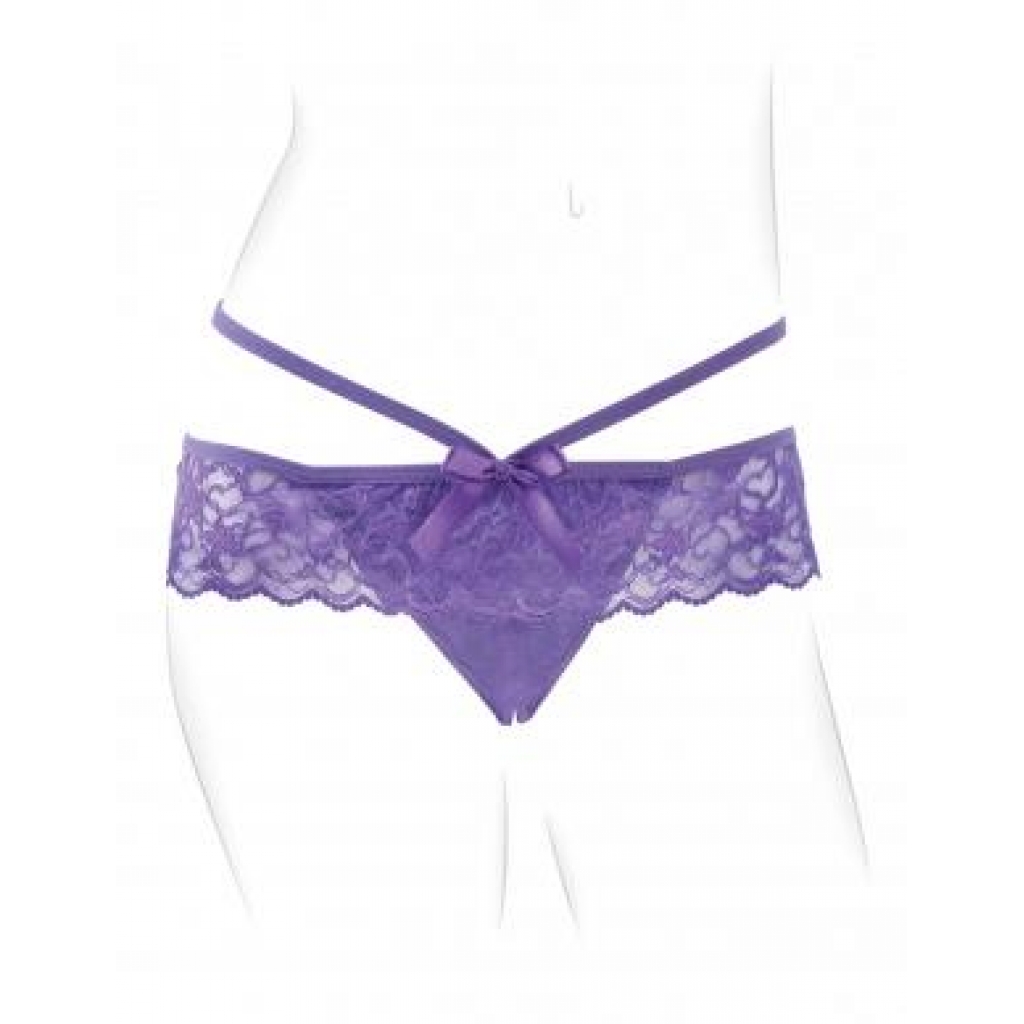 Fantasy For Her Crotchless Panty Thrill-Her O/S Purple - Pipedream 