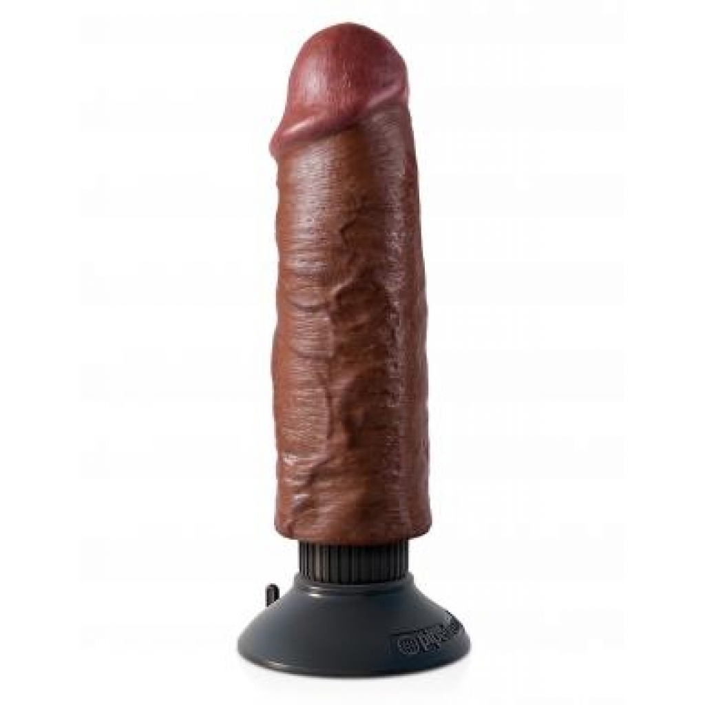 King Cock 6 inches Cock Brown Vibrating Dildo - Pipedream