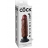 King Cock 6 inches Cock Brown Vibrating Dildo - Pipedream