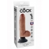 King Cock 7 inches Vibrating Cock with Balls Tan - Pipedream 