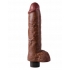 King Cock 10 inches Vibrating Dildo with Balls Brown - Pipedream