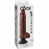 King Cock 10 inches Vibrating Dildo with Balls Brown - Pipedream