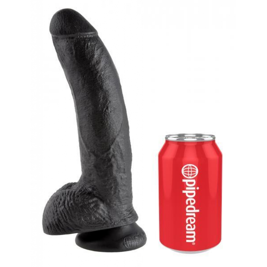 King Cock 9 Inches Cock Balls Black - Pipedream