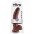 Realistic King Cock Dildo with Suction Cup - 9 Inches Brown