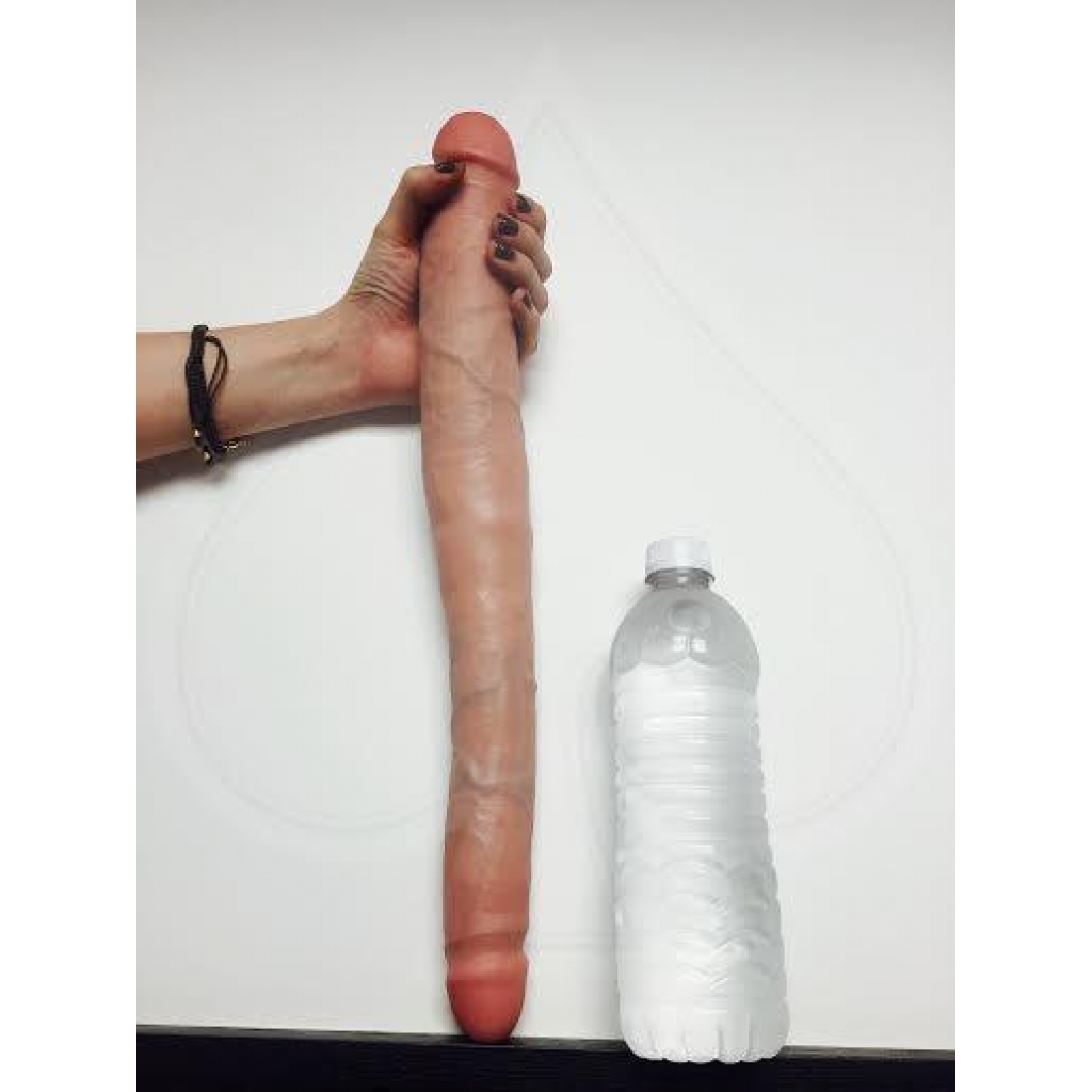 King Cock 16-Inch Tapered Double Dildo - Beige