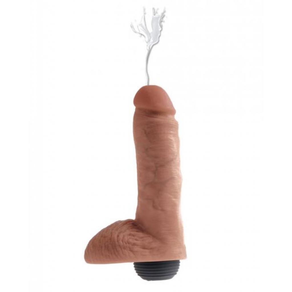 King Cock 8 inches Squirting Cock with Balls Tan Dildo - Pipedream