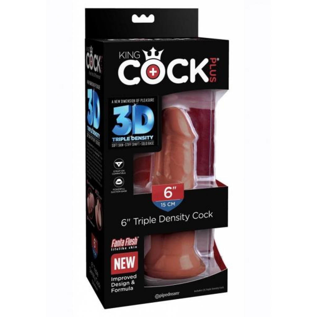 King Cock Plus Triple Density 6-inch Dildo in Brown