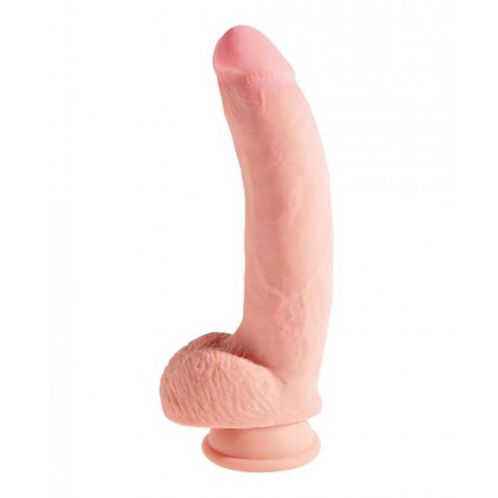 King Cock Triple Density 10 inches Fat Dildo with Balls Beige - Pipedream