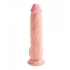 King Cock Triple Density 10 inches Fat Dildo with Balls Beige - Pipedream