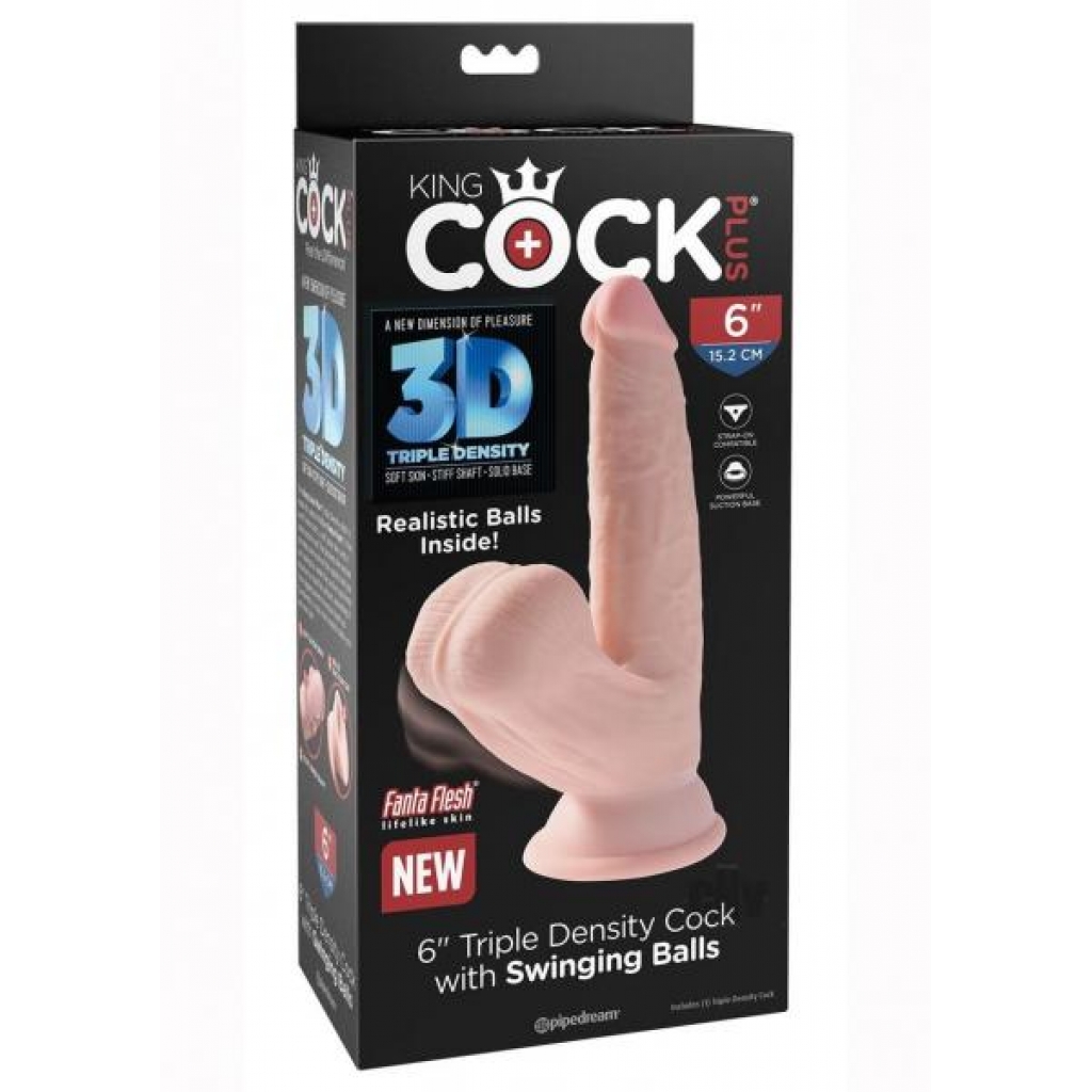 King Cock Triple Density Dildo with Swinging Balls - 6