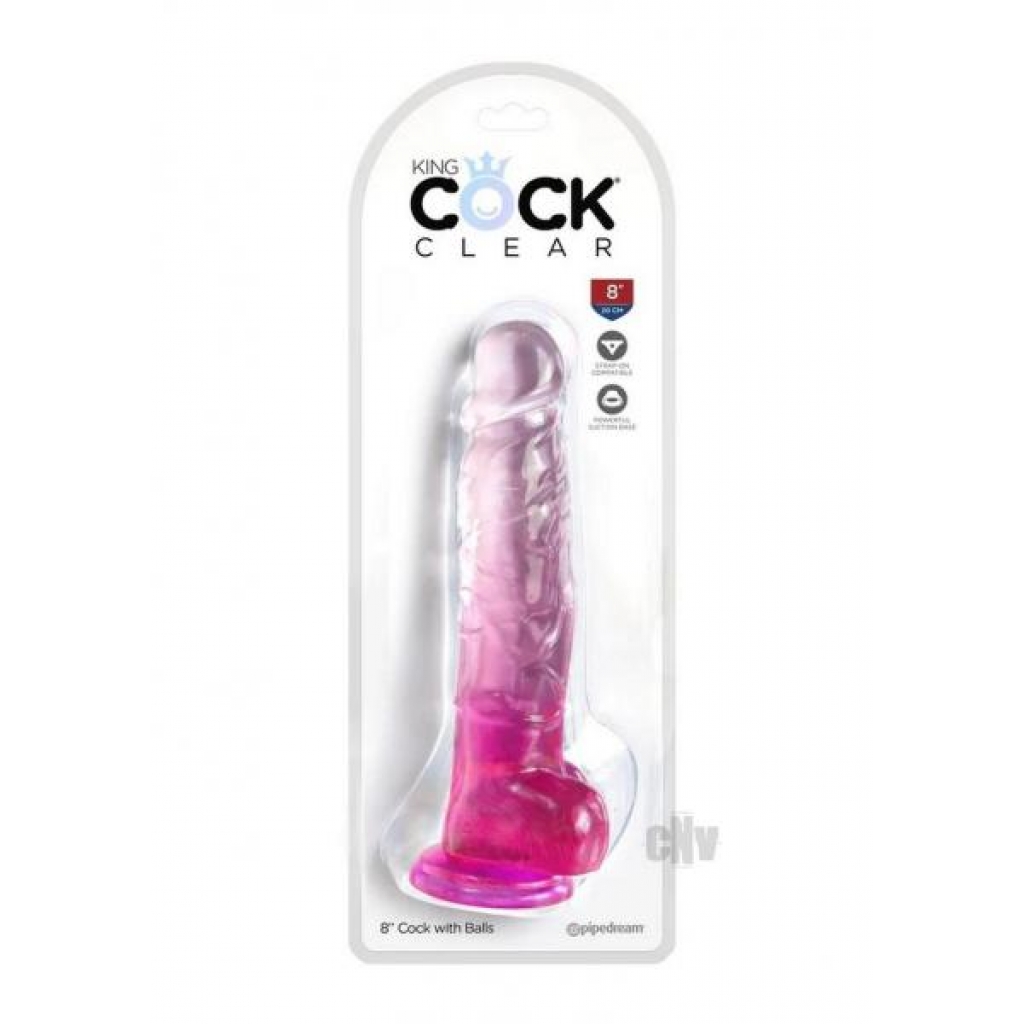 Kc 8 Cock Clear W/balls Pink - Pipedream Products,inc.