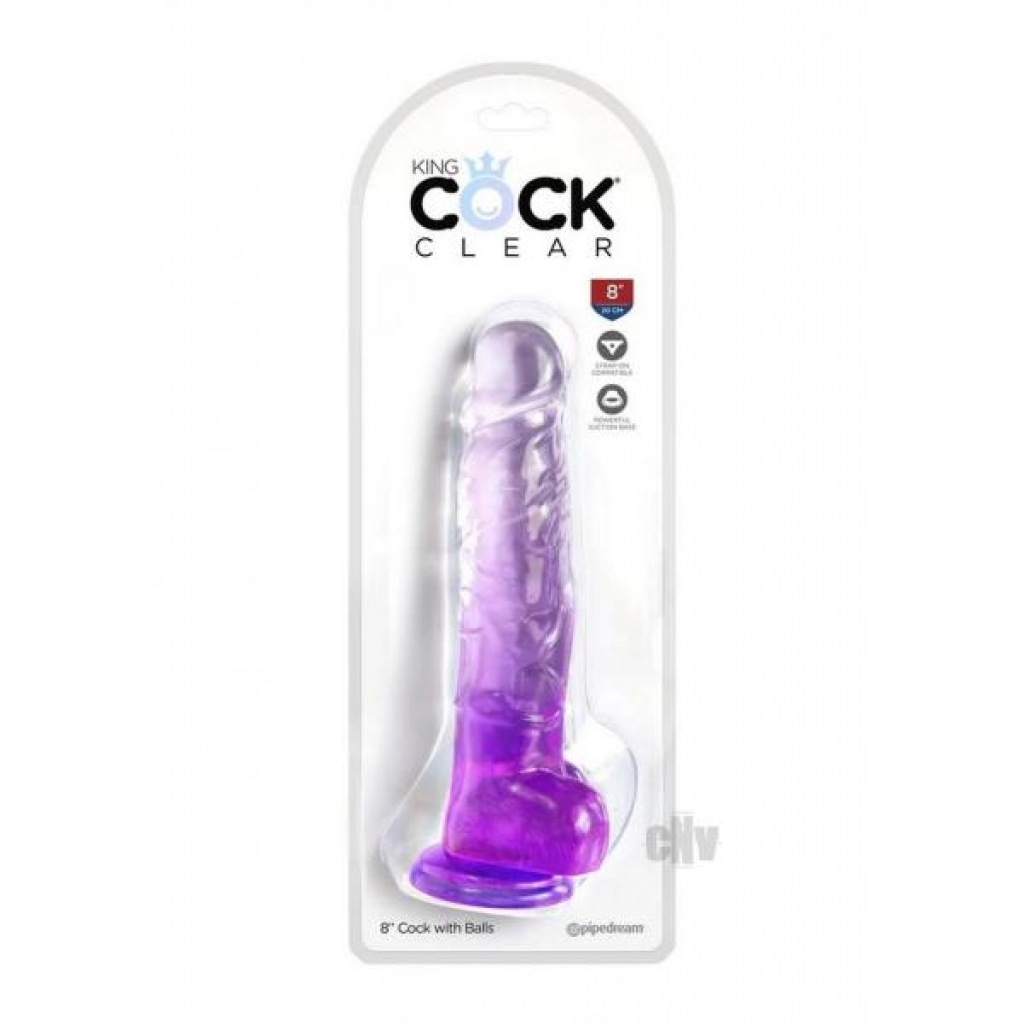 Kc 8 Cock Clear W/balls Purple - Pipedream Products,inc.