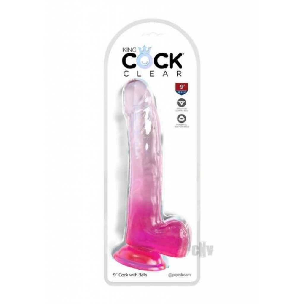 Kc 9 Cock Clear W/balls Pink - Pipedream Products,inc.