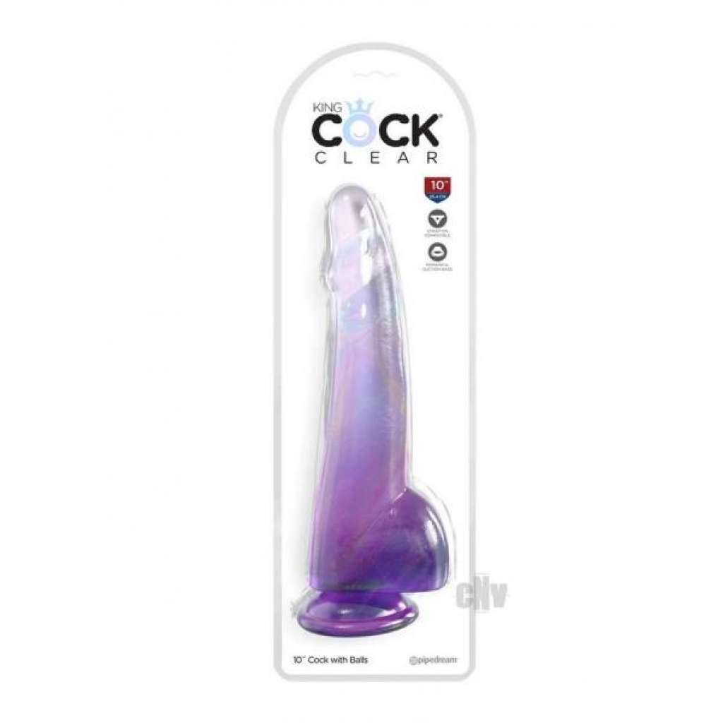 KC 10 Cock Clear with Balls - Purple