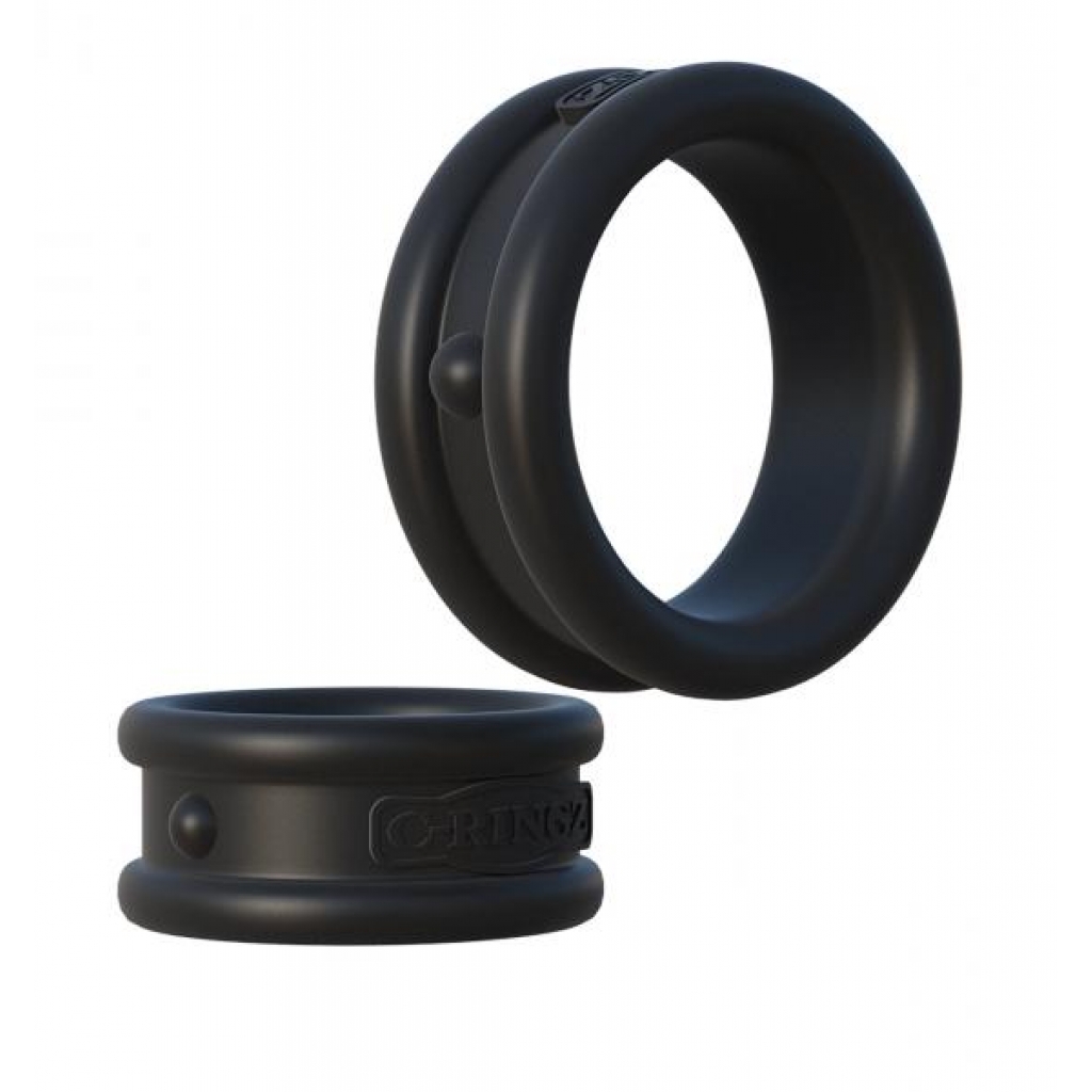 Fantasy C-Ringz Max Width Silicone Rings Black - Pipedream