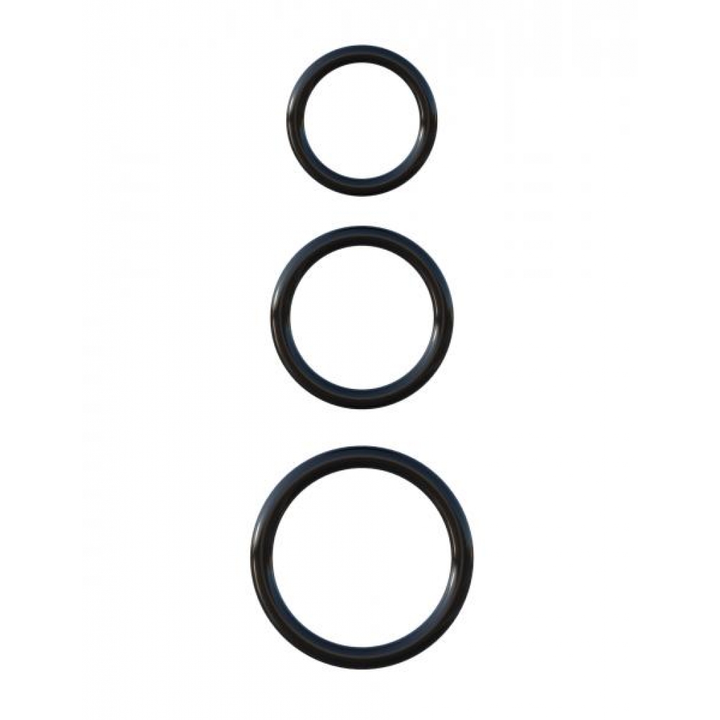 Silicone 3 Ring Stamina Set - Black