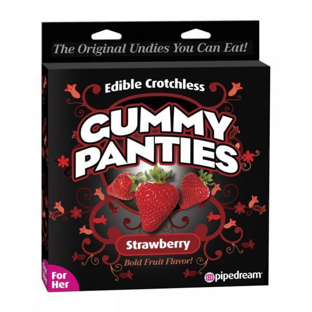 Edible Crotchless Gummy Panties Strawberry - Pipedream