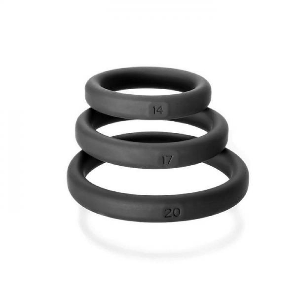 Xact-Fit Cockring Set Mixed Sizes Silicone Black - Perfect Fit Brand