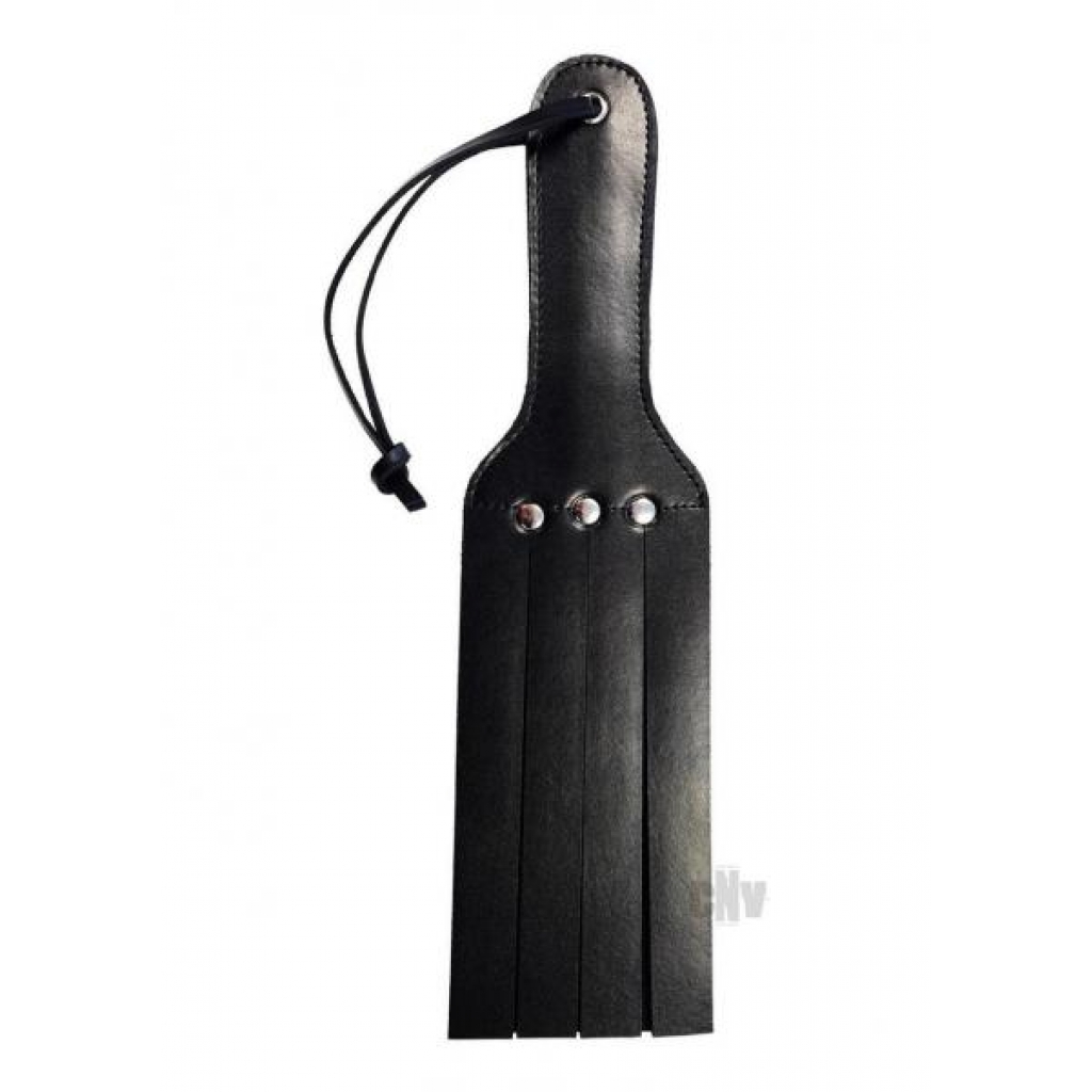 4 Strap Leather Paddle Black - Rouge Garments