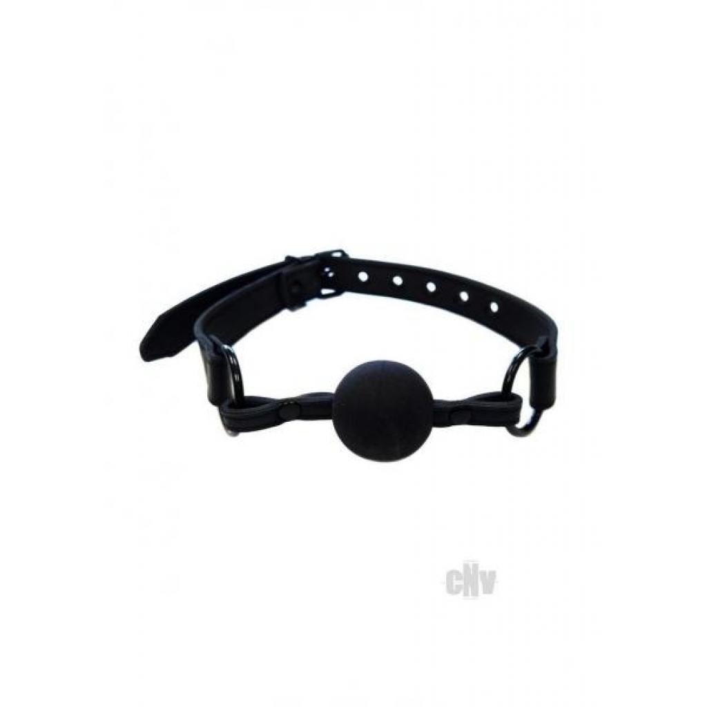 Leather Ball Gag Black - Rouge Garments