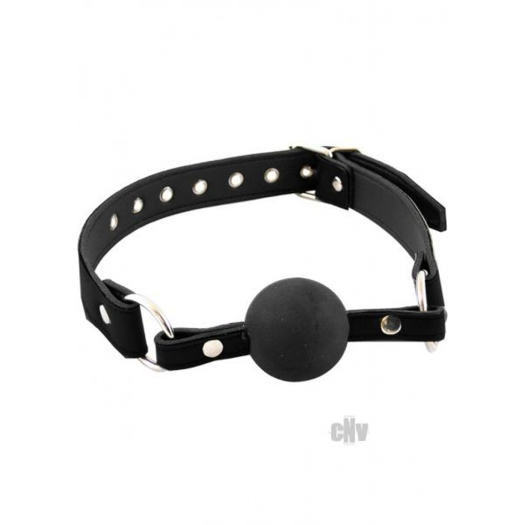 Rouge Leather Ball Gag Black - Rouge Garments