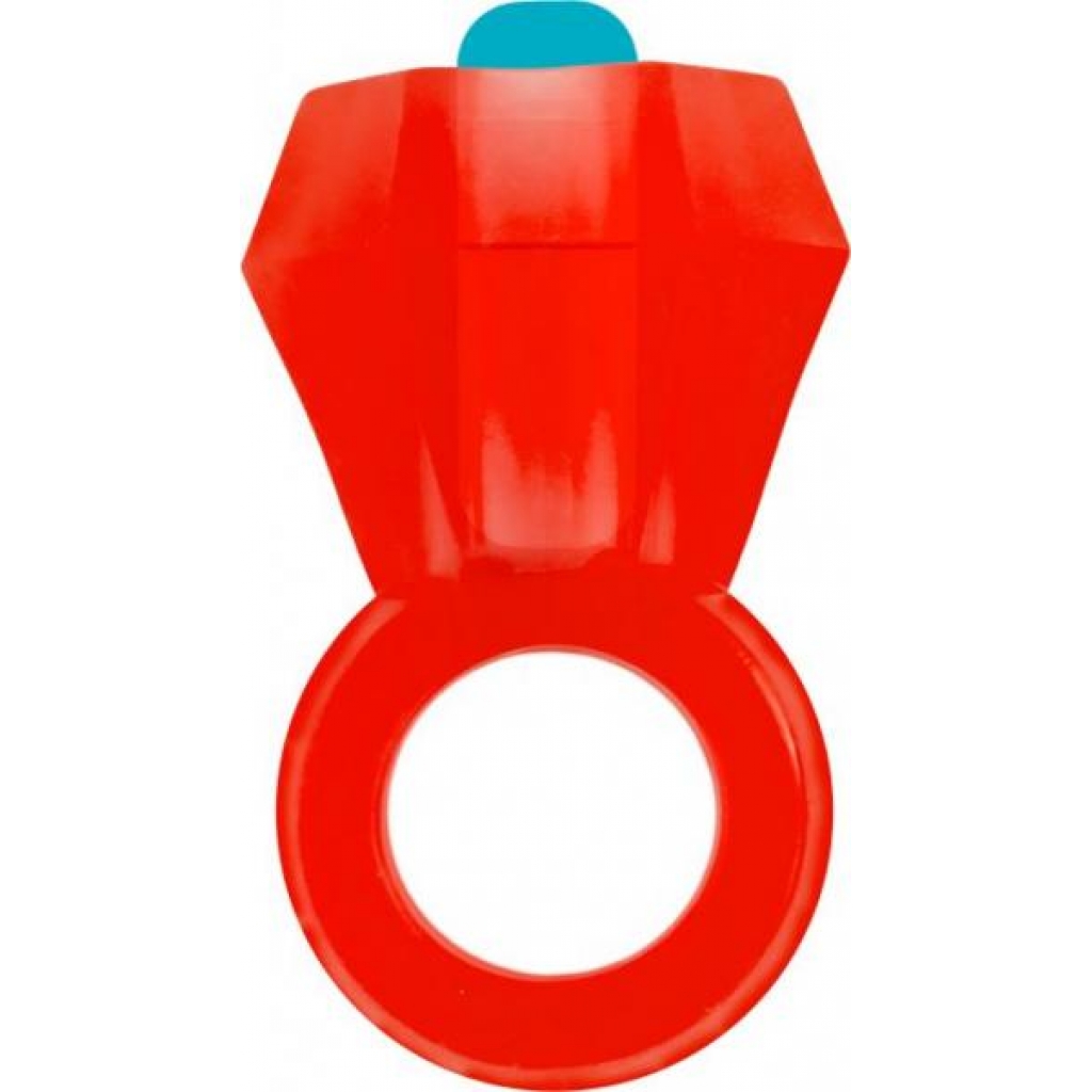 Rock Candy Bling Pop Ring Red Vibrating Cock Ring - Rock Candy Toys