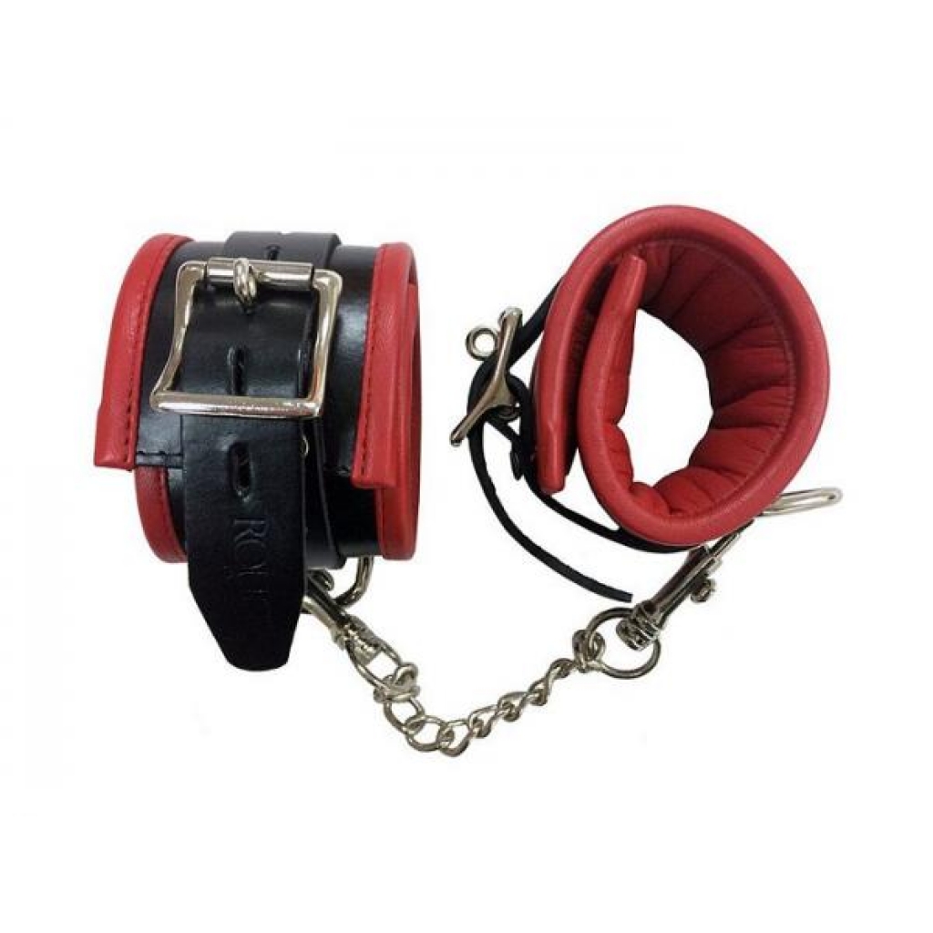 Rouge Padded Wrist Cuffs Black Red - Rouge Garments