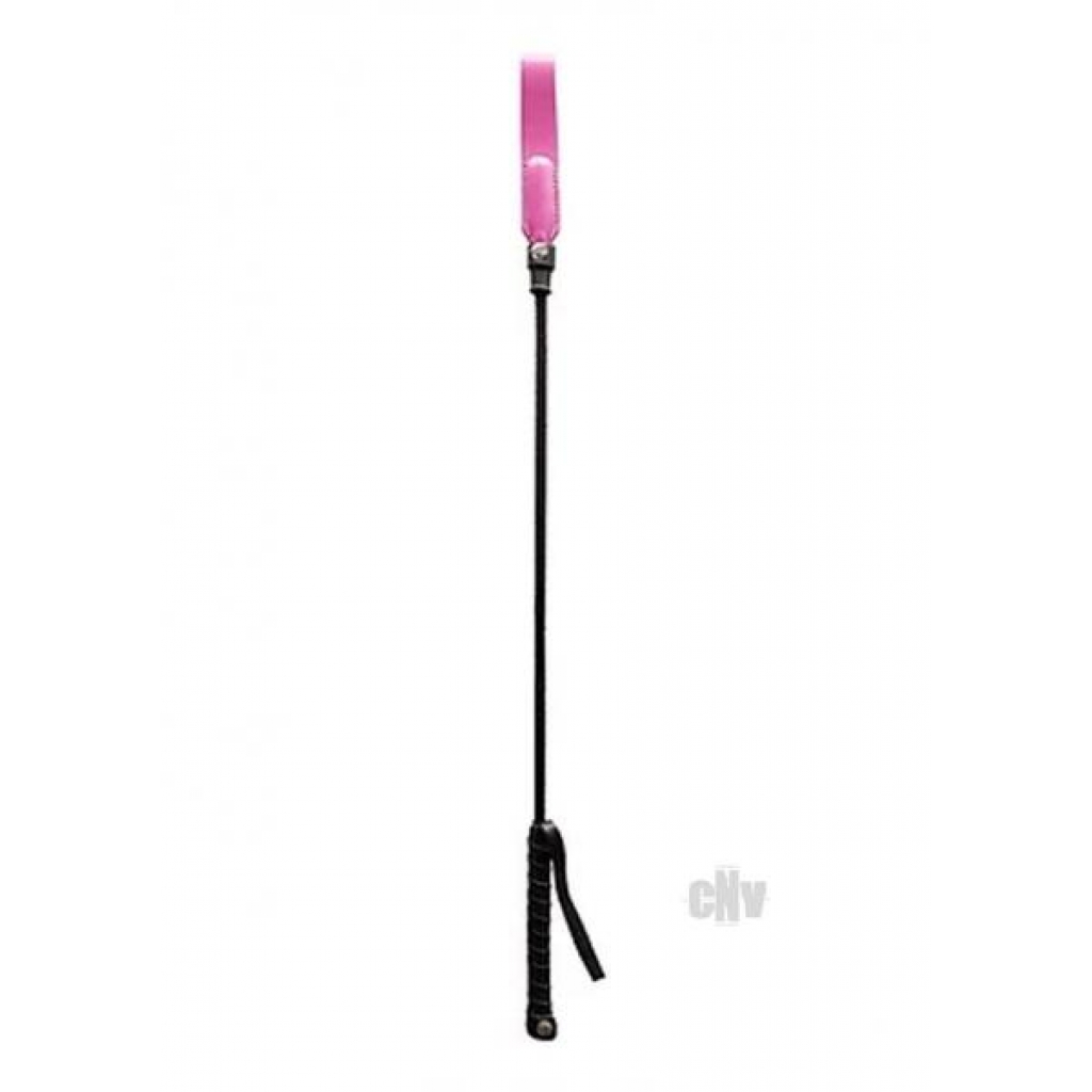 Riding Crop with Slim Leather Tip - Pink