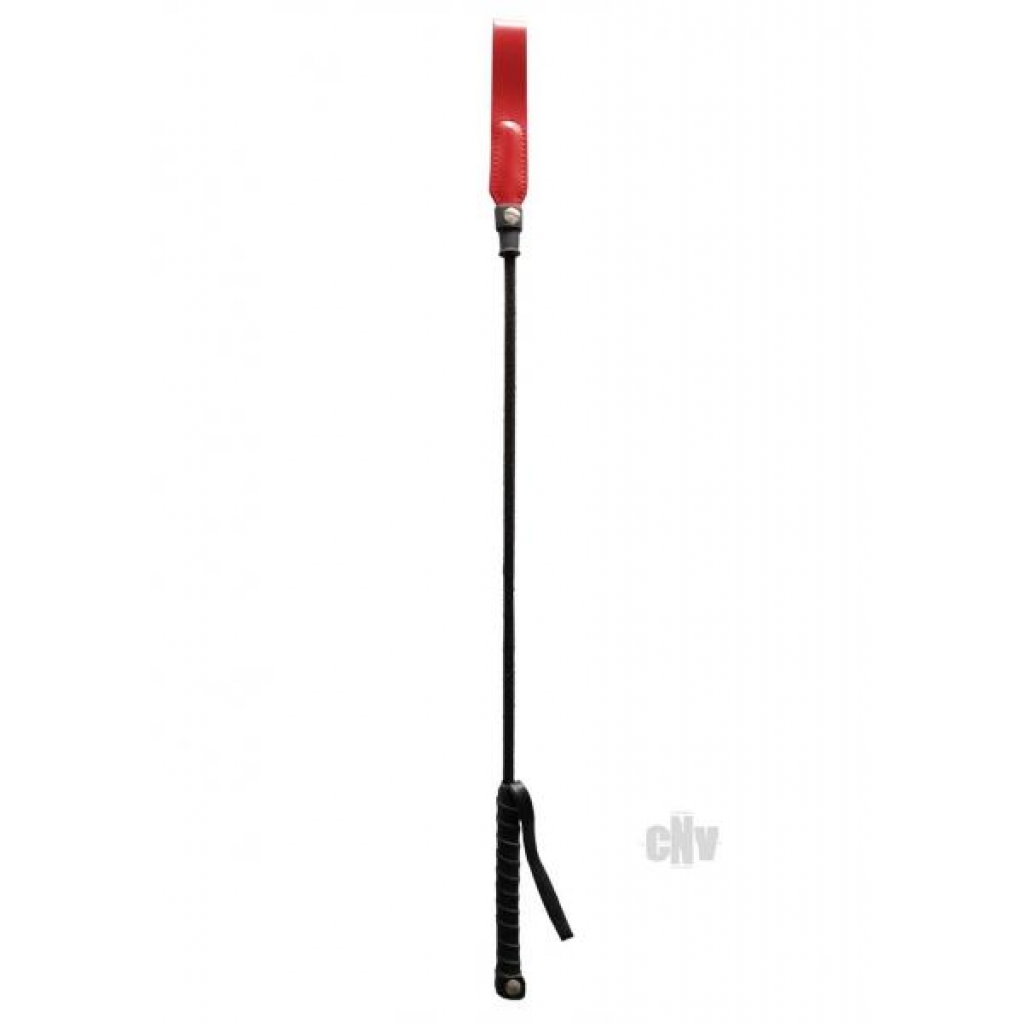 Rouge Slim Tip Long Riding Crop - 24 Inches Red