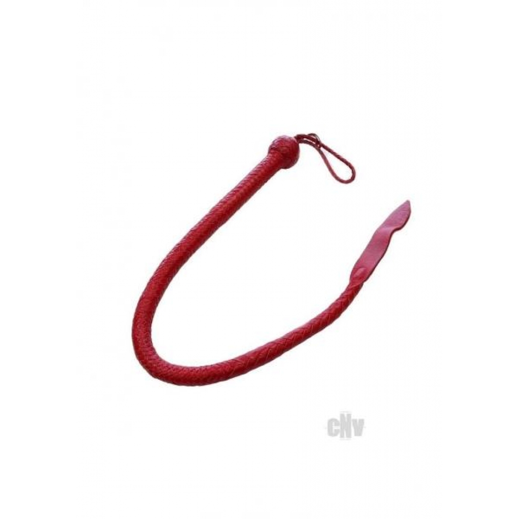 Leather Devil Tail Whip - Intense Pleasure Tool - Red