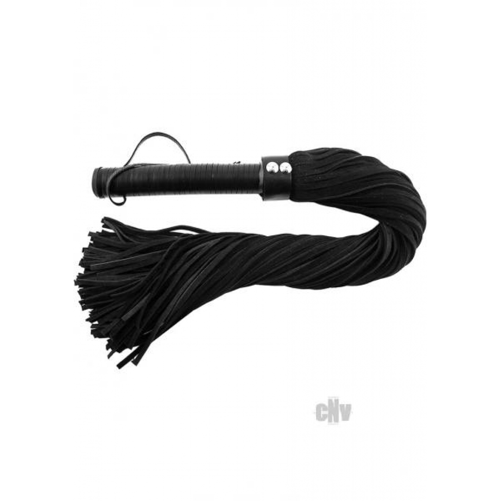 Rouge Suede Flogger Leather Handle Black - Rouge Garments