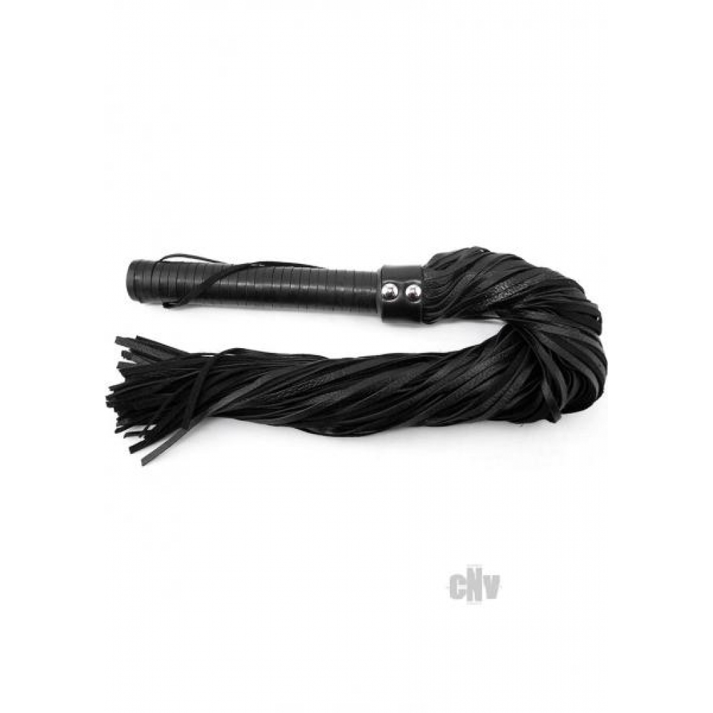 Rouge Leather Handle Leather Flogger Black - Rouge Garments