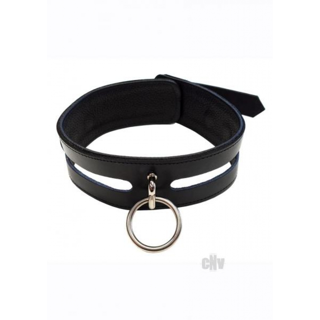 Leather O-Ring Collar - Elegant Bondage Accessory