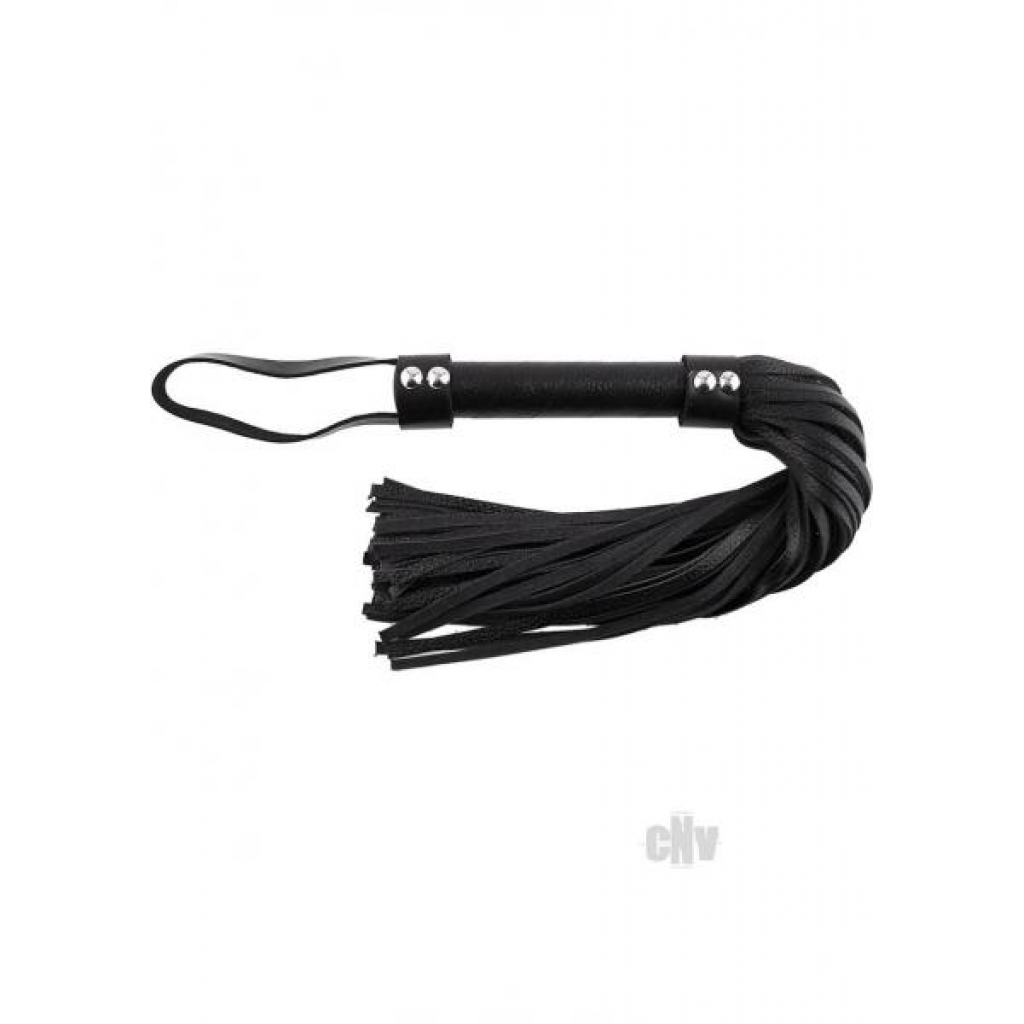 Rouge Short Flogger Black Leather - Rouge Garments