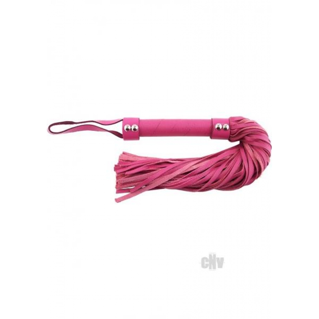 Rouge Short Leather Flogger Pink - Rouge Garments