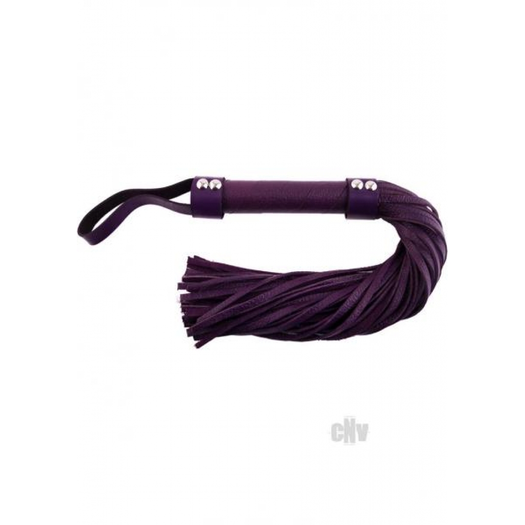 Rouge Short Leather Flogger Purple - Rouge Garments