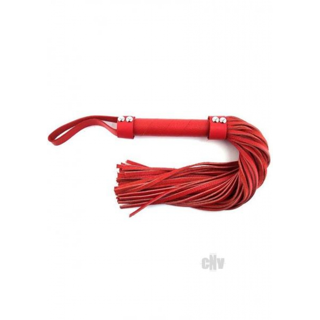 Rouge Short Leather Flogger Red - Rouge Garments