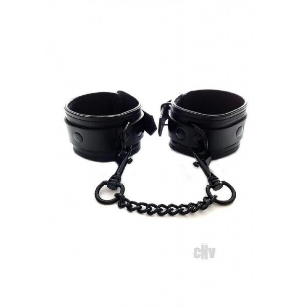 Comfortable Leather Ankle Cuffs in Black