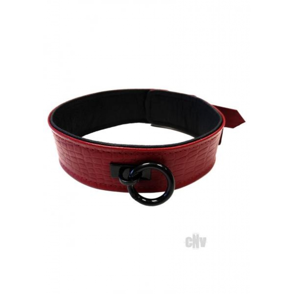 Rouge Anaconda Collar Burgundy Red Leather - Rouge Garments