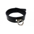 Rouge Leather Plain Collar 1 Ring Black - Rouge Garments