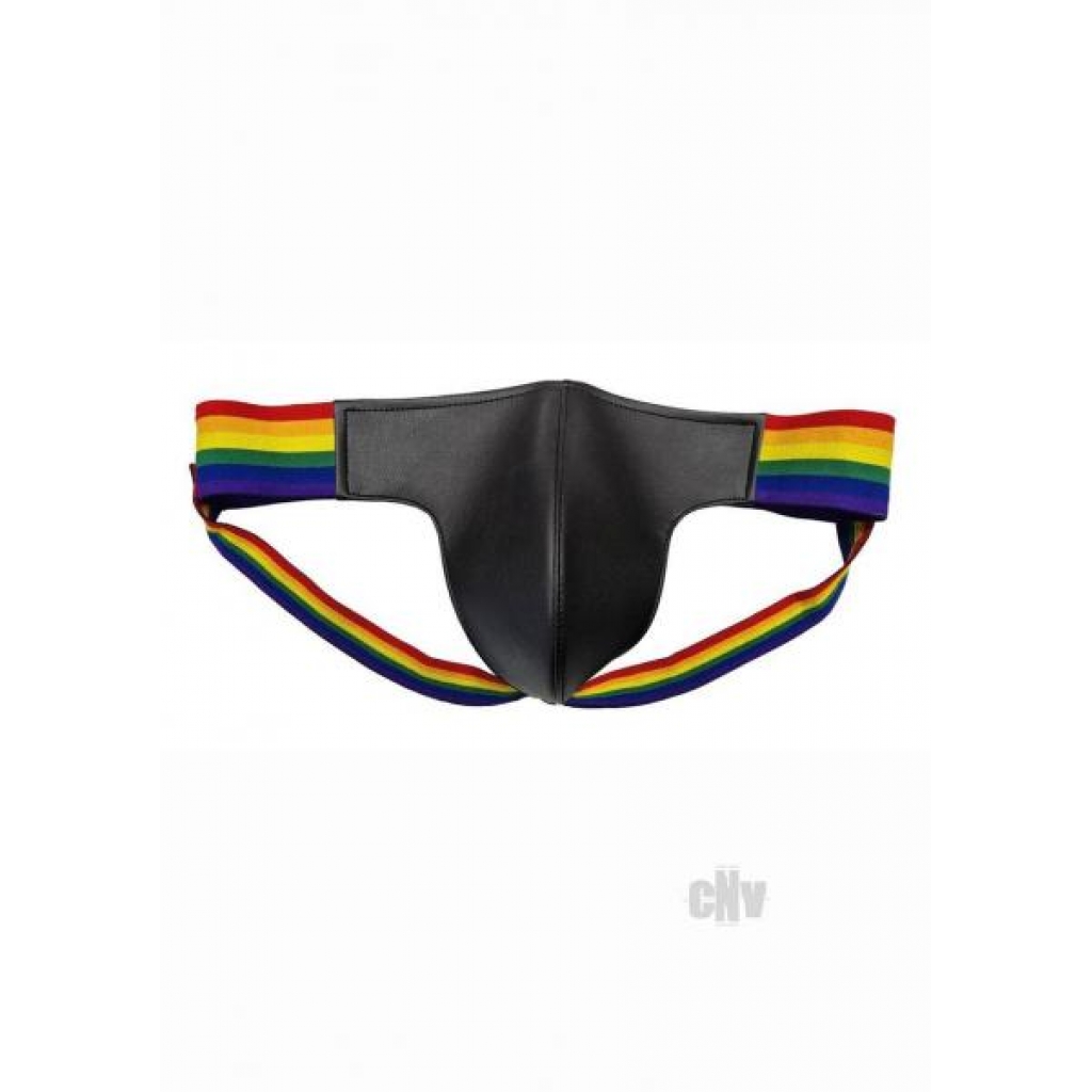 Leather Jock W/ Pride Stripes Lg - Rouge Garments